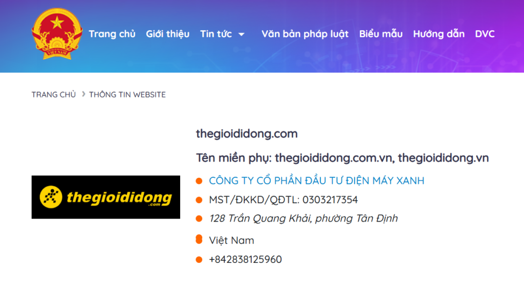 website dạng nào cần thông báo với bộ công thương