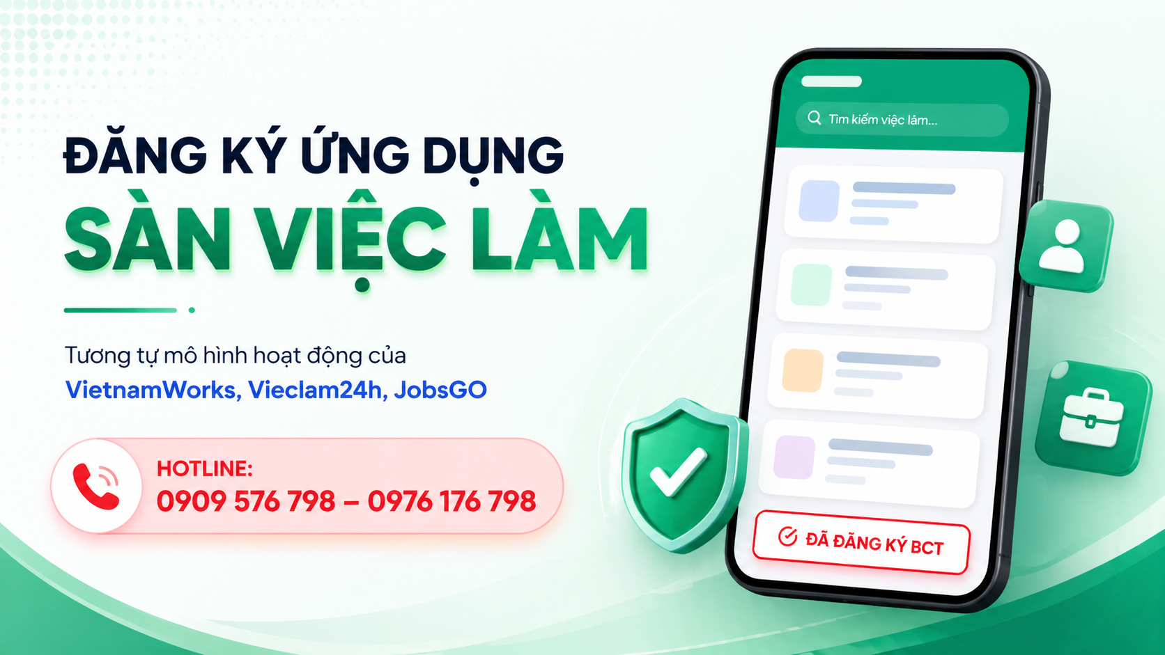 dịch vụ đăng ký ứng dụng với bộ công thương sàn việc làm tương tự vietnamworks, vieclam24h, jobsgo