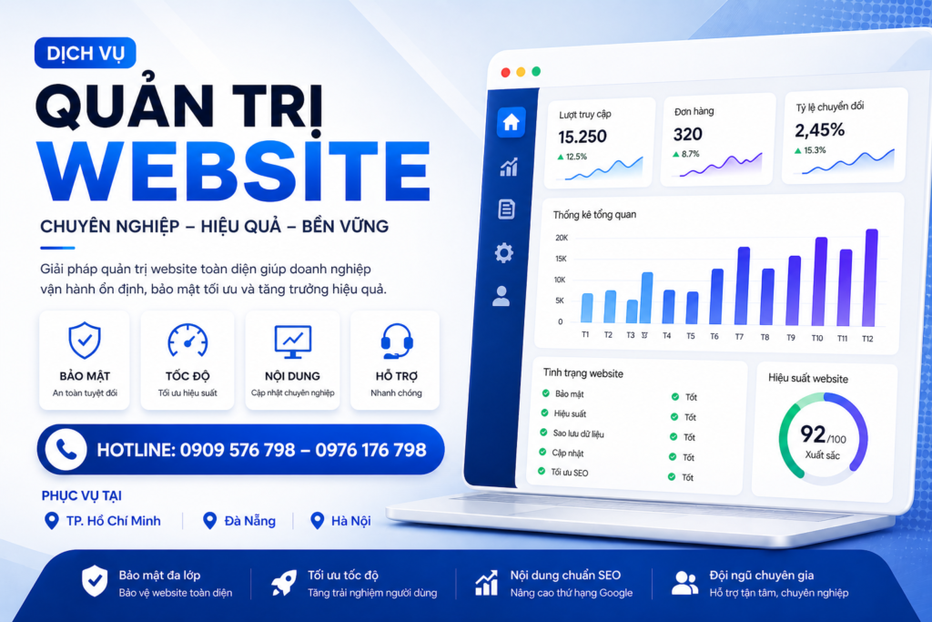 dịch vụ quản trị website tại tp. hồ chí minh, Đà nẵng, hà nội tại truecore