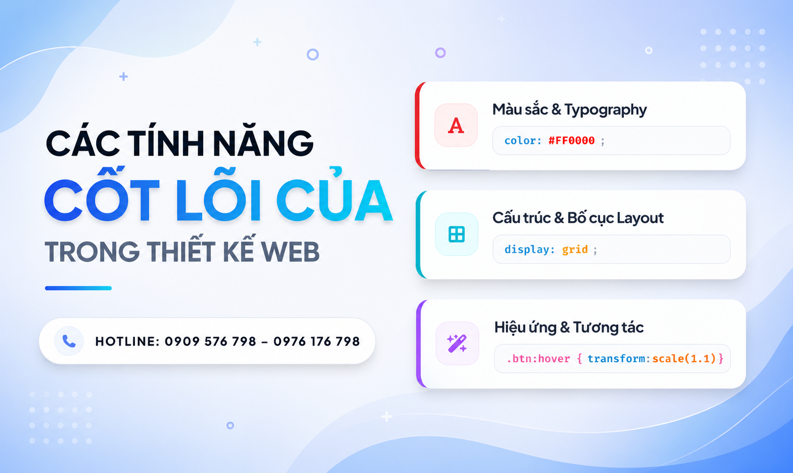 các tính năng cốt lõi của css trong thiết kế website
