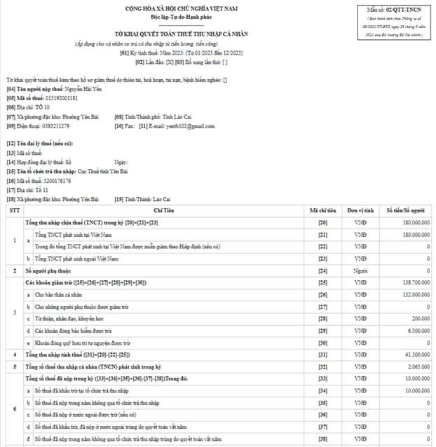 kiểm tra và hoàn tất tờ khai