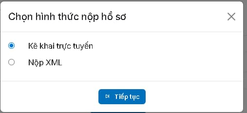 lựa chọn phương thức kê khai