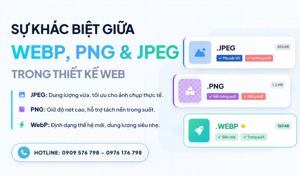 sự khác biệt giữa định dạng ảnh webp, png và jpeg trong thiết kế web