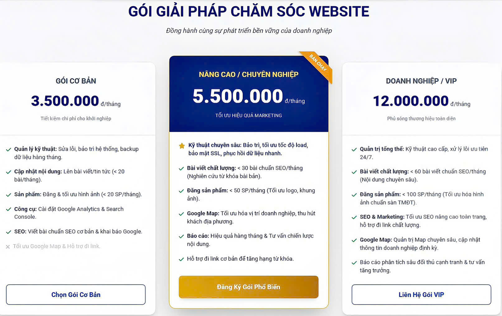 Dịch vụ chăm sóc website toàn diện: Bí quyết tiết kiệm 70% chi phí vận hành cho SME sự khác biệt khi lựa chọn chăm sóc website tại truecore.vn