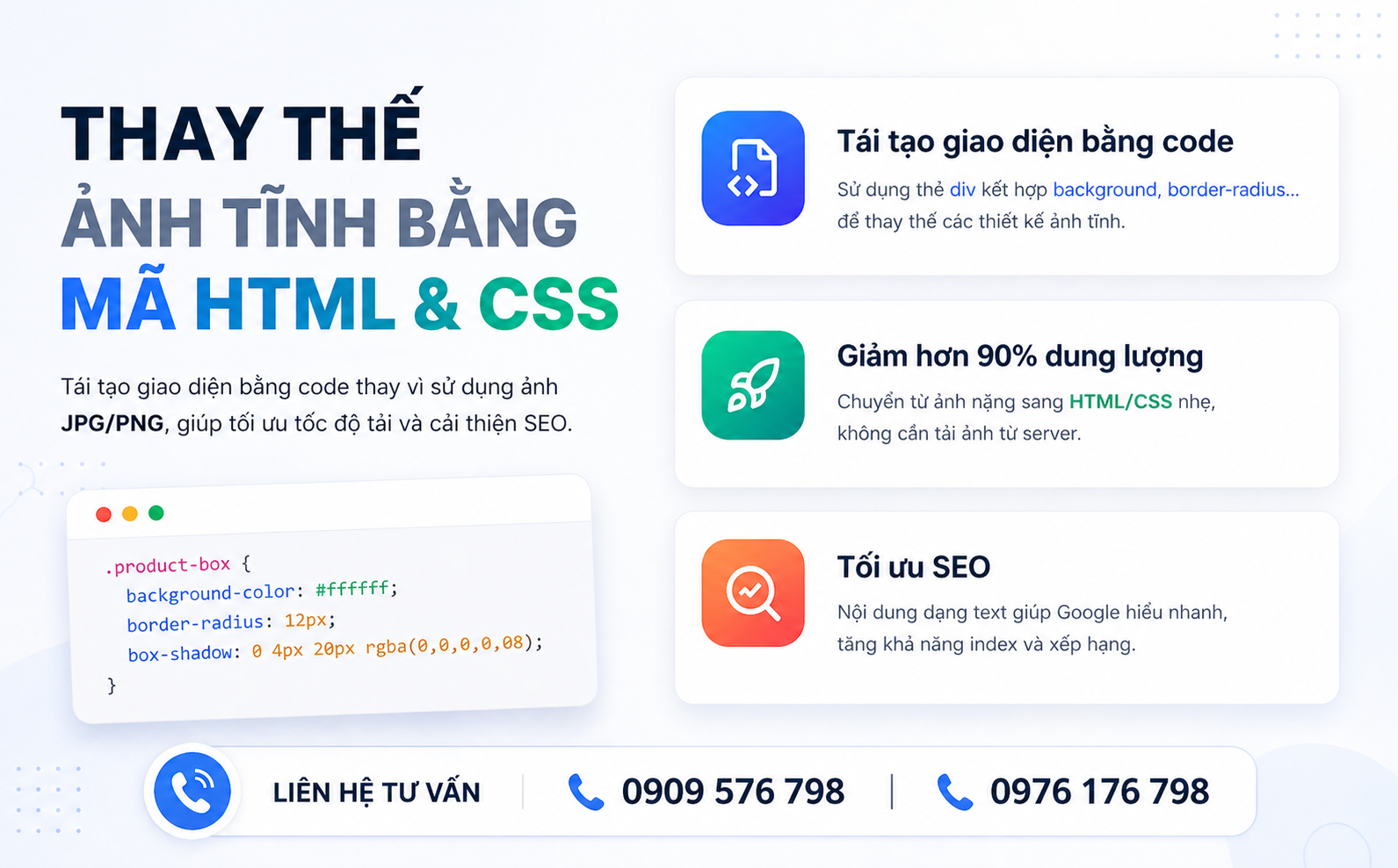 thay thế tệp hình ảnh tĩnh bằng mã html và css