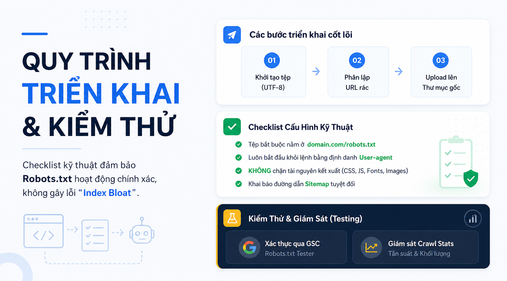 Robots.txt Optimization: Chiến lược điều hướng Bot và tối ưu Crawl Budget cho Website quy trình triển khai và checklist kiểm thử kỹ thuật