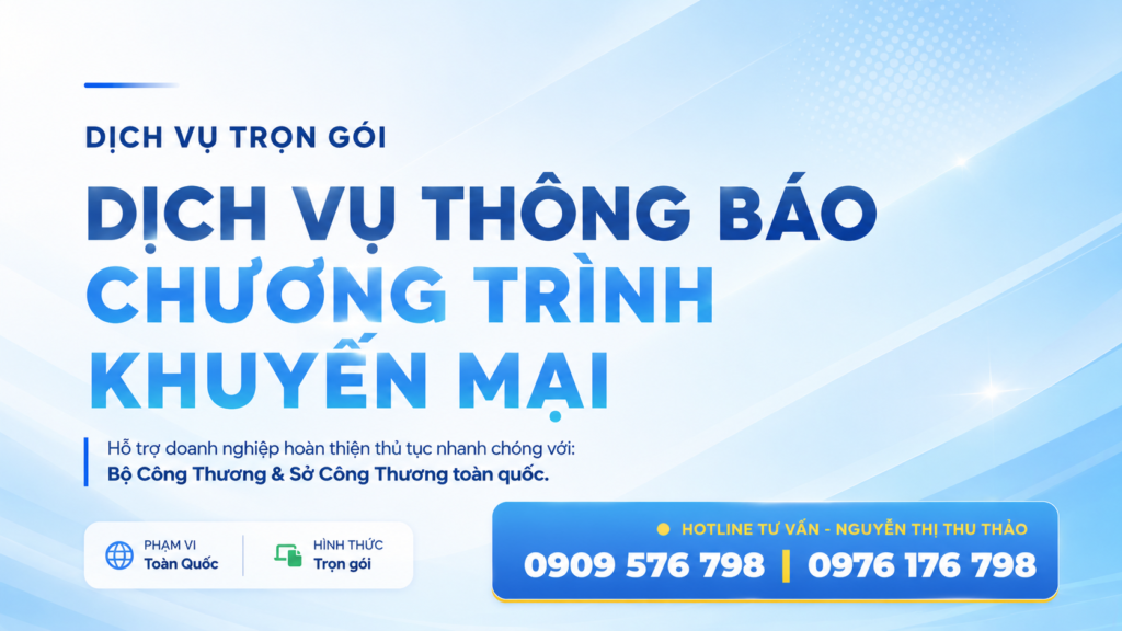 thông báo chương trình khuyến mại với bộ công thương và sở công thương toàn quốc