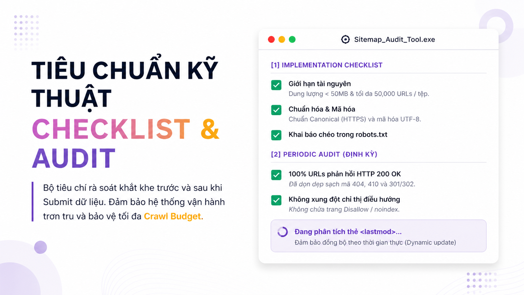 tiêu chuẩn kỹ thuật checklist triển khai và audit