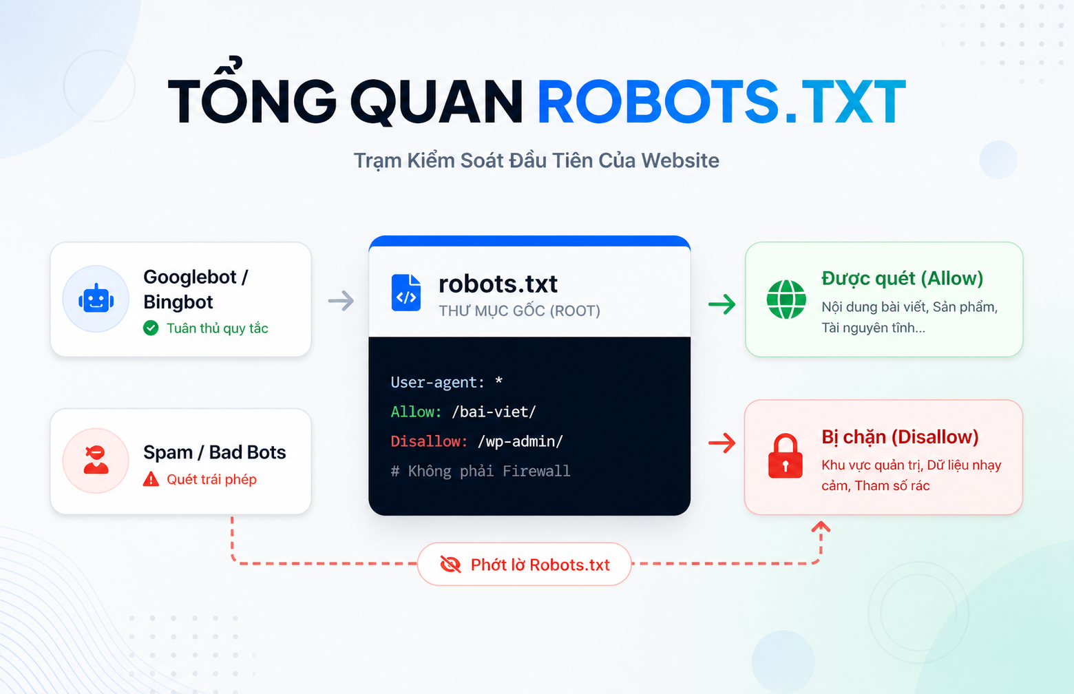 Robots.txt Optimization: Chiến lược điều hướng Bot và tối ưu Crawl Budget cho Website tổng quan về tệp robots.txt