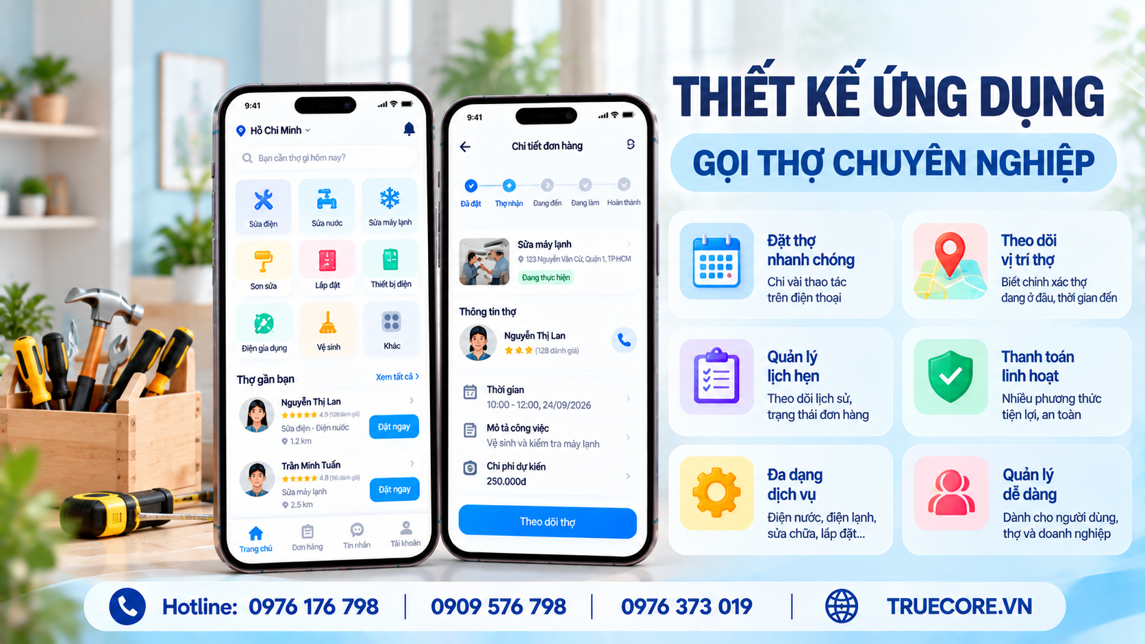 thiết kế ứng dụng gọi thợ chuyên nghiệp