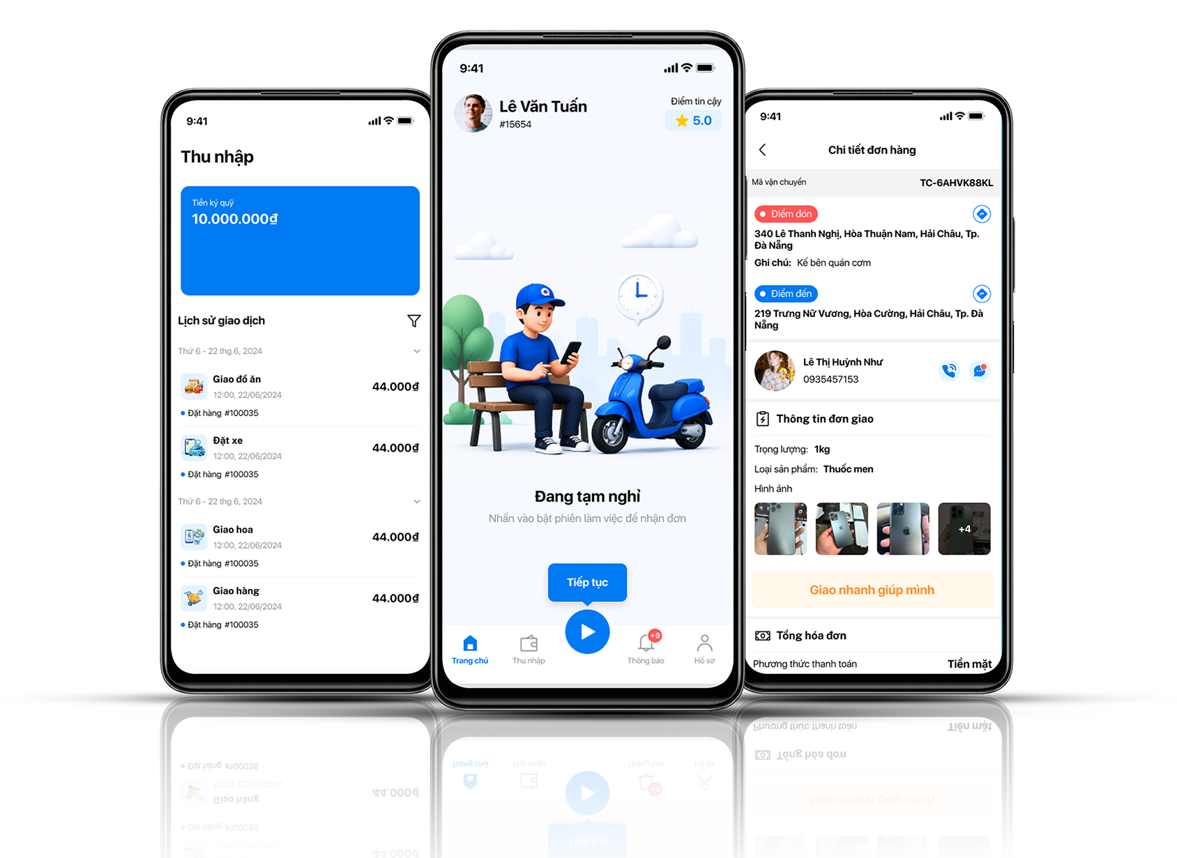 Giao diện App Giao Hàng - Tài xế