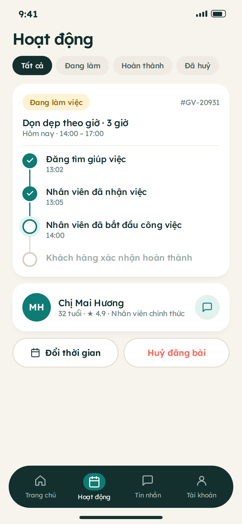 Thông báo trên app mobile khách hàng