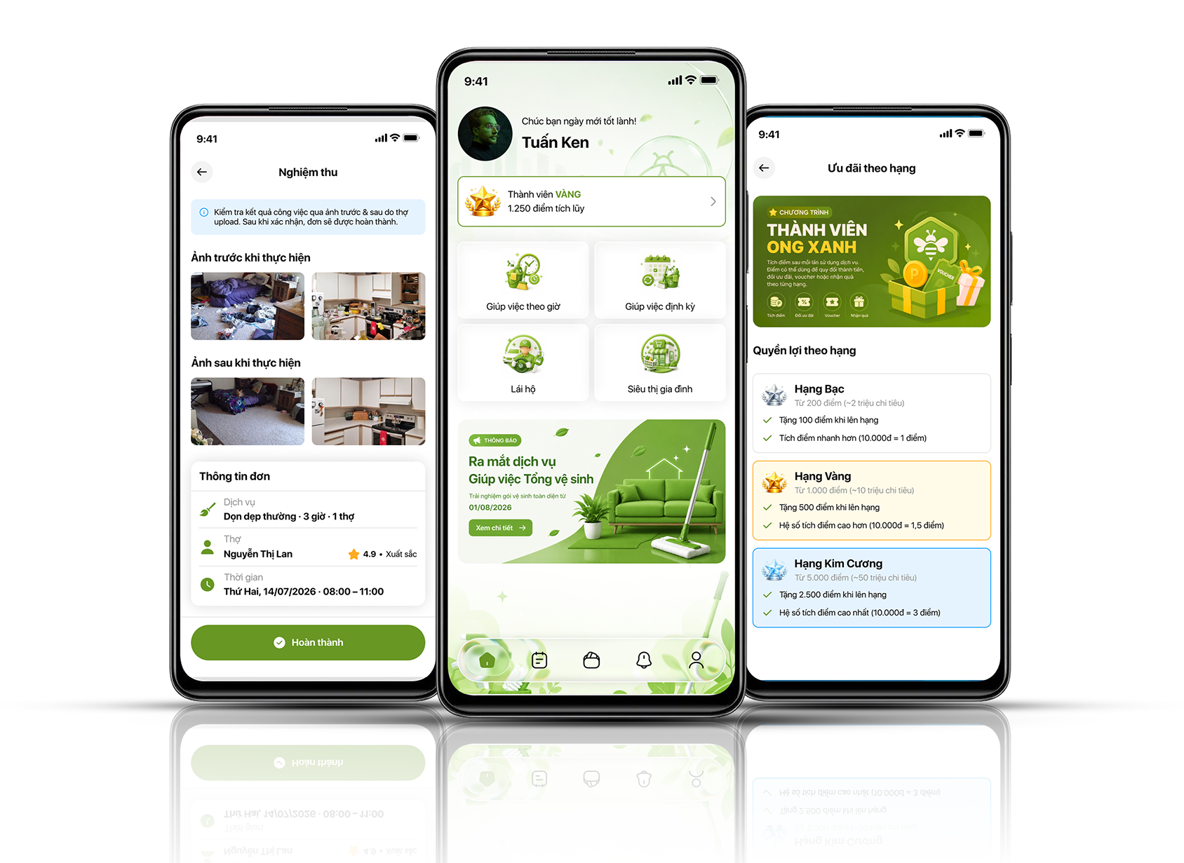 Thiết kế app giúp việc nhà TrueCore