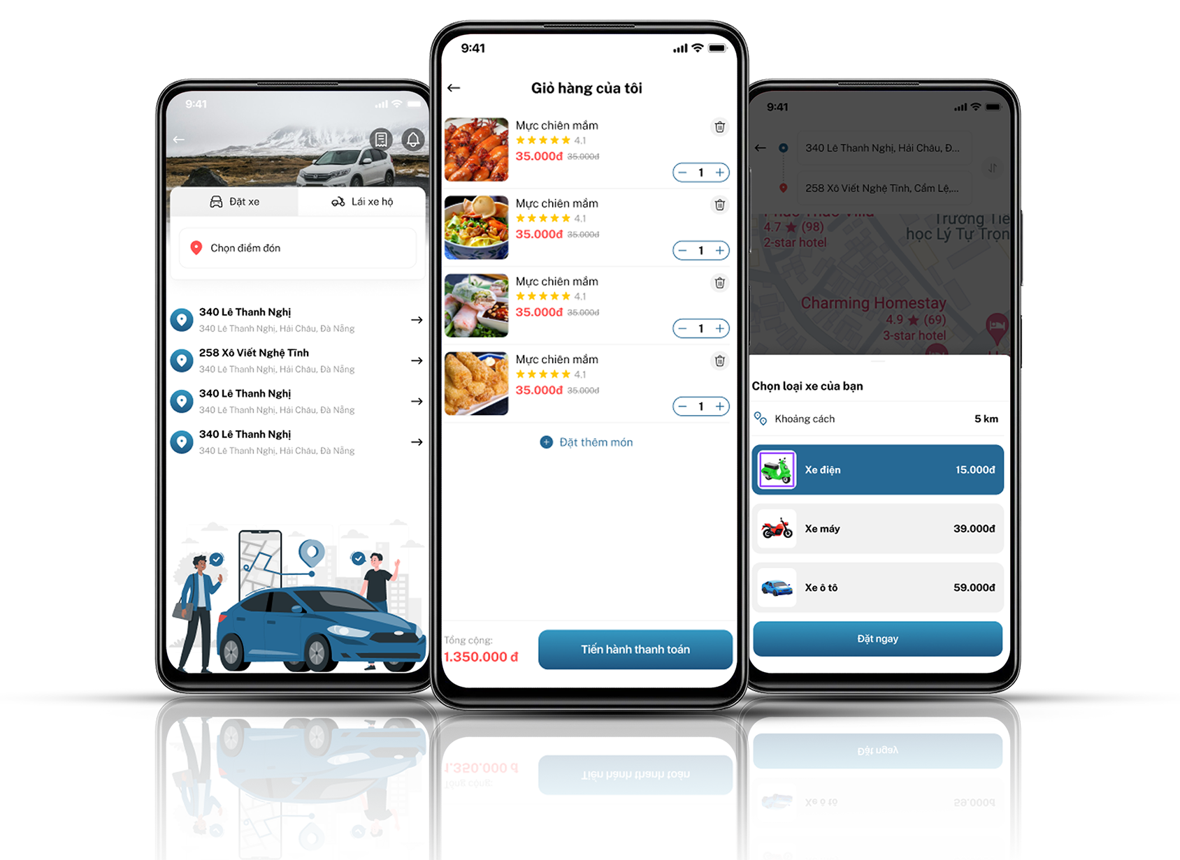 Giao diện App Khách Hàng Gọi Xe Công Nghệ