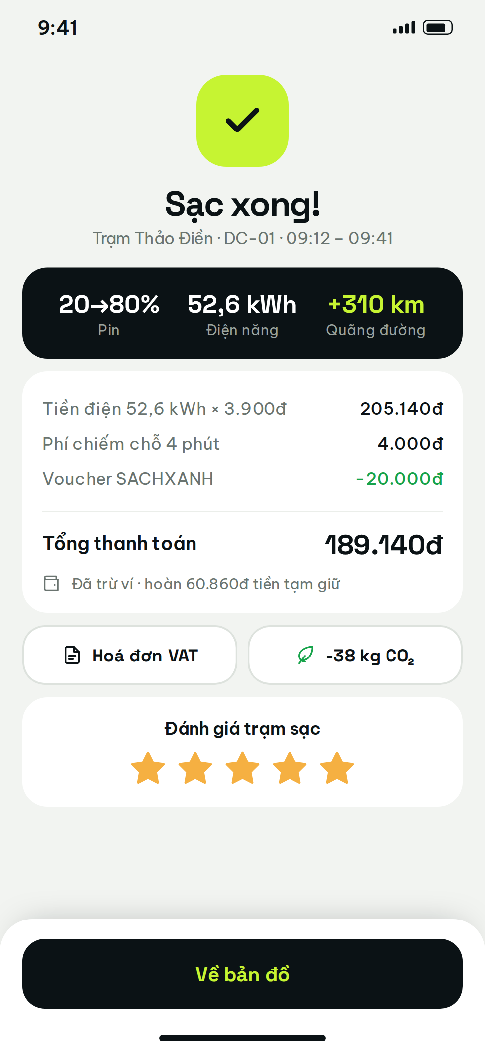 Kết nối app với hệ thống trạm sạc xe điện