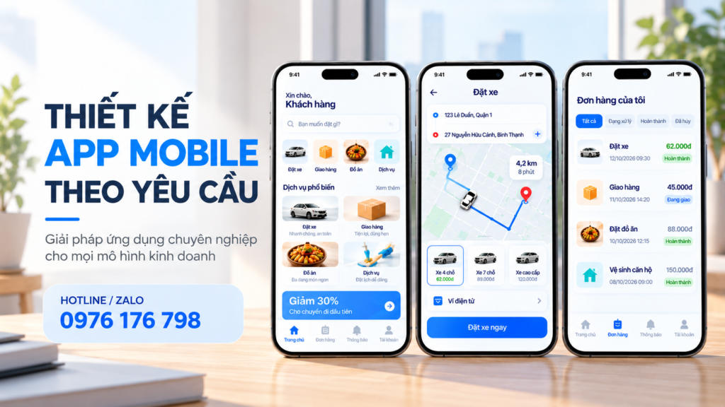 thiết kế app mobile theo yêu cầu