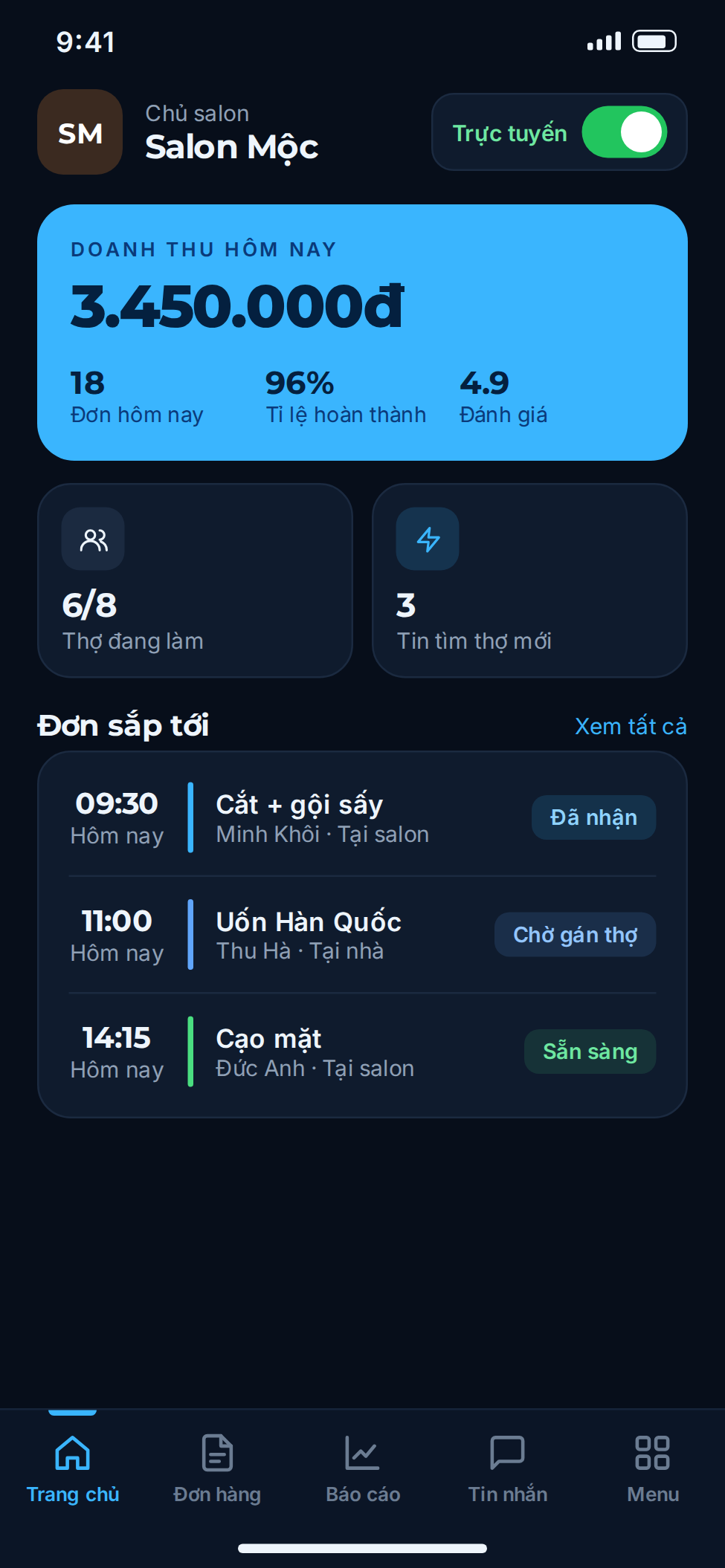 Thiết kế app mobile đặt lịch cắt tóc