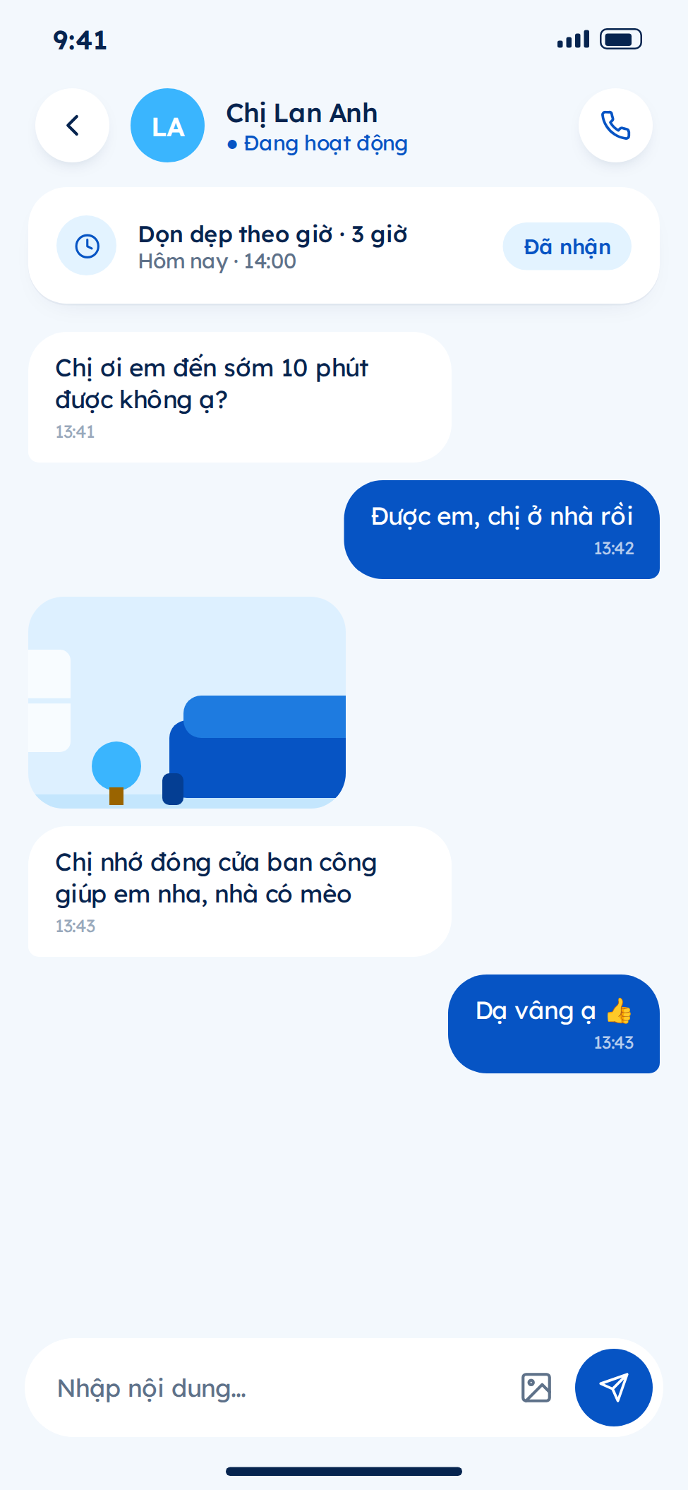 Theo dõi thu nhập trên app nhân viên giúp việc